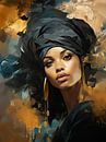 Golden Elegance - woman van Your unique art thumbnail