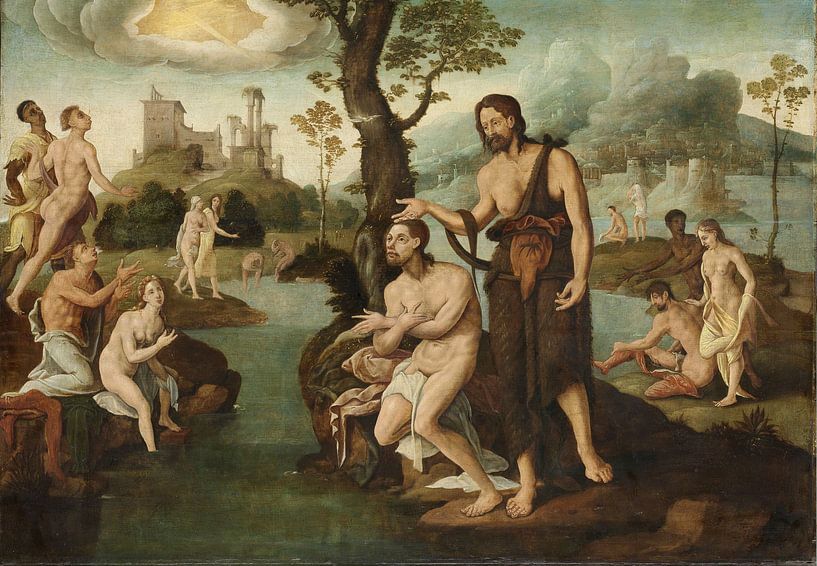 Die Taufe Christi, Maarten van Heemskerck, um 1560 - um 1565 von Marieke de Koning
