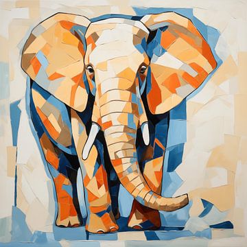 Elephant in cubist shapes by Black Coffee
