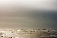 Stormachtige Noordzee strand von Jan Brons Miniaturansicht