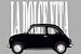 Zwarte Fiat 500 op grijs van Jole Art (Annejole Jacobs - de Jongh)