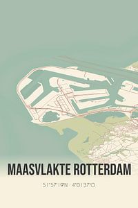 Vieille carte de Maasvlakte Rotterdam (Hollande du Sud) sur Rezona