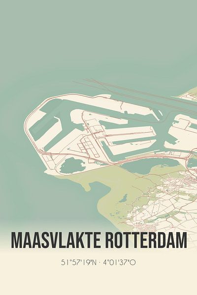 Vintage map of Maasvlakte Rotterdam (South Holland) by Prints of Place