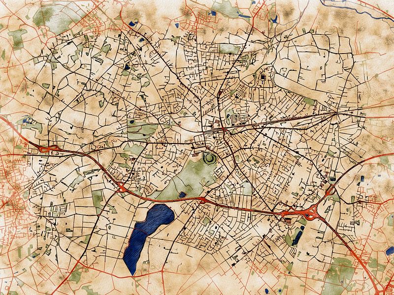 Map of Delmenhorst with the style 'Serene Summer' by Maporia