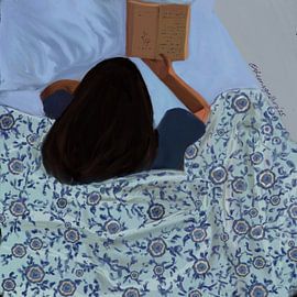 Floral Bed Reading by Osheensgallery
