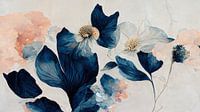 Blauwe abstracte bloemen van Treechild thumbnail