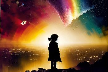 Het kind aan de gouden zee en de regenbooghemel