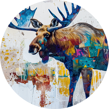 Schilderij Kleurrijk Eland