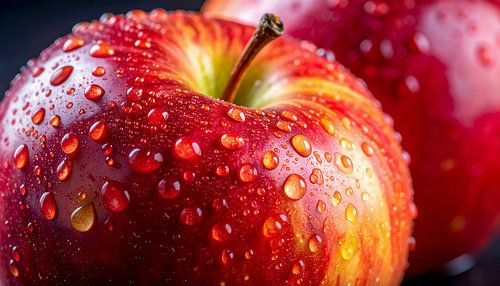 Gedetailleerde close-up van een verse appel van Mustafa Kurnaz