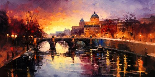 Zonsondergang in Rome