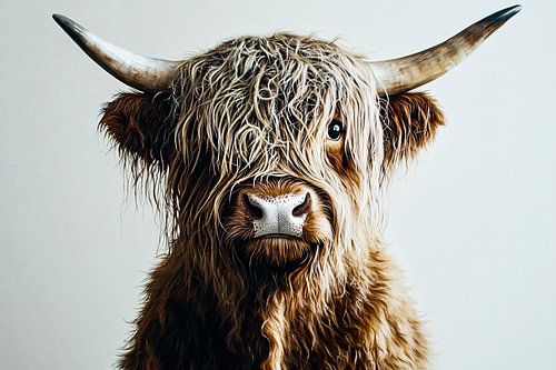 Gedetailleerde Schotse hooglander portret