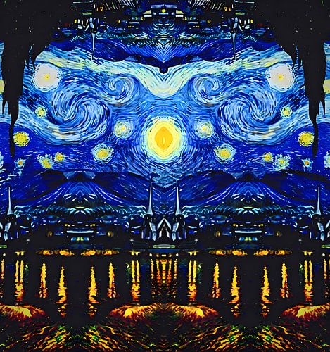 Sommernachtsträume an der Rhöne (in Andenken an Van Gogh) (Van Gogh Digital bearbeitet}