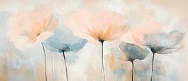 Des fleurs délicates dans un doux jeu de couleurs sur Poster Art Shop