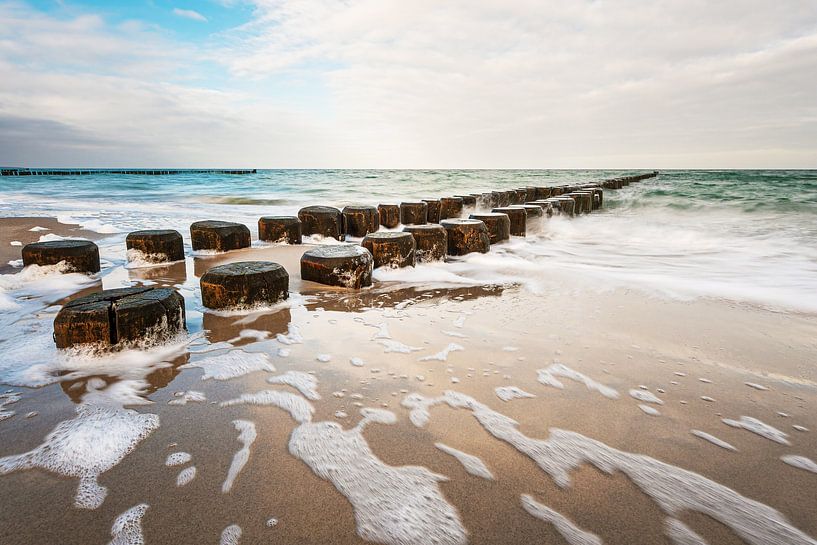groynes on the Baltic Sea coast on the Fischland-Darß by Rico Ködder