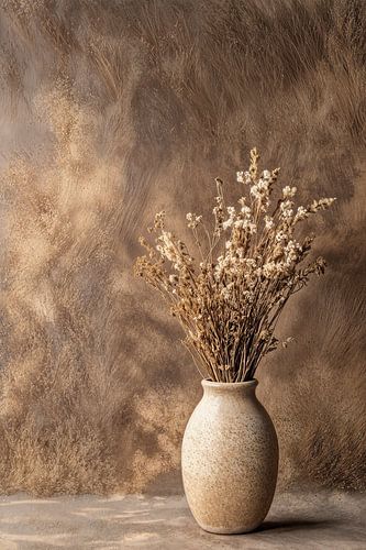 Fleurs séchées dans un vase en céramique