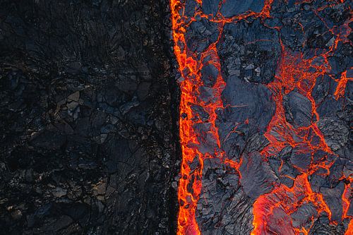 Lava river from Fagradalsfjall volcano