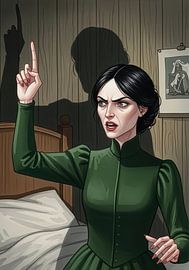 Dramatische illustratie van een Victoriaanse vrouw