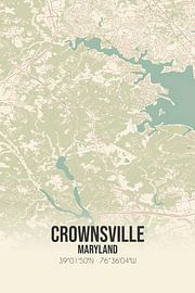 Alte Karte von Crownsville (Maryland), USA. von Ortsdrucke