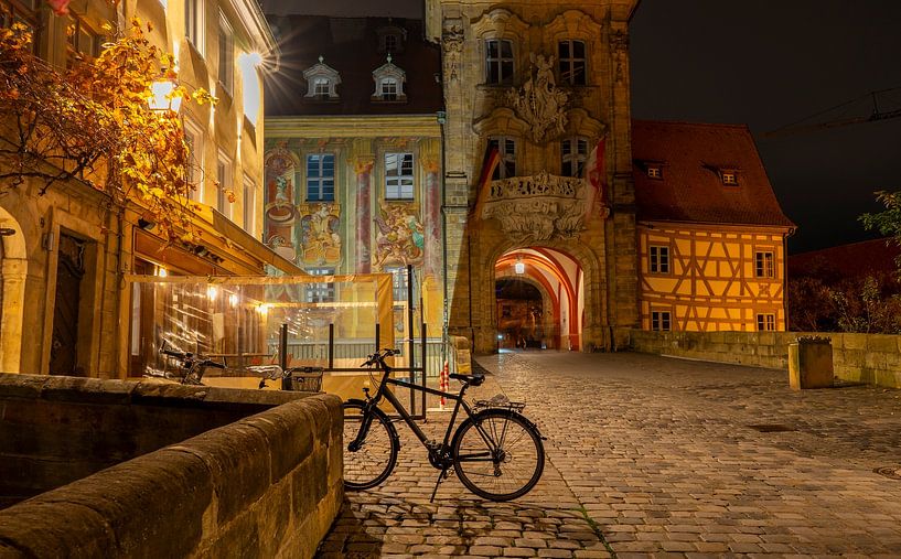 Obere Brücke in Bamberg bei Nacht, Oberfranken, Bayern, Deutschland, Europa von Animaflora PicsStock
