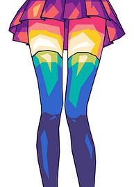 Mini Skirt Girls Popart