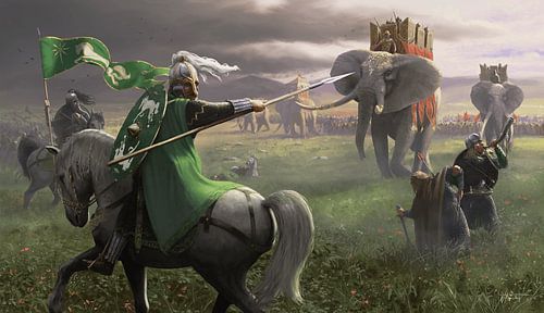 Éomer versus the Mûmakil by Wouter Florusse