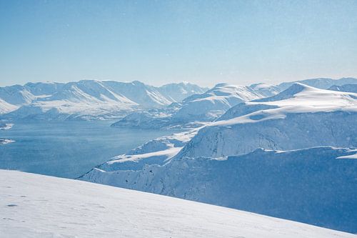 Winterlandschap boven Tromso Noorwegen