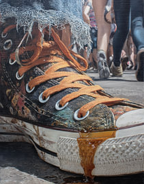 Converse sneakers, kleurrijk en levendig van Wilma Mesman