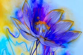 Blume transparent in blau von Lily van Riemsdijk - Art Prints with Color