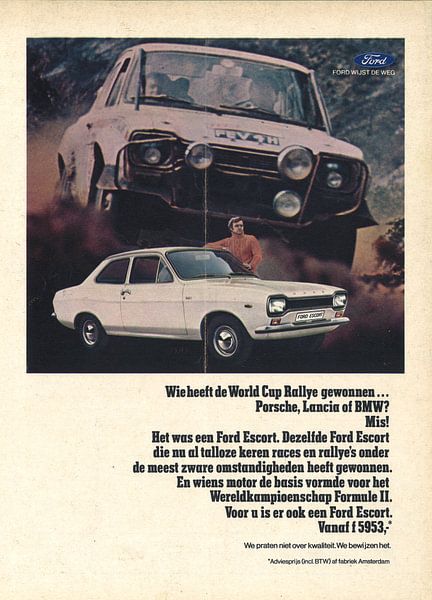 Vintage Ford Escort reclame van Jaap Ros