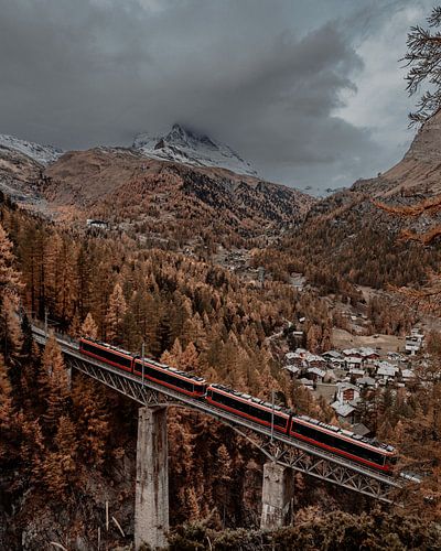 Matterhorn Railway and Zermatt in autumn