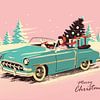 Voiture de Noël rétro en cabriolet sur Eduard Broekhuijsen