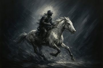 Cavalier sous la pluie de l'orage sur Imperial Art House