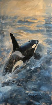 Orcas untergehende Sonne von Whale & Sons