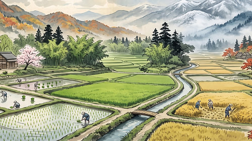 Harmony Across Traditional Japanese Rice Fields