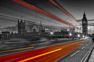 Westminster Bridge & Red Bus by Melanie Viola thumbnail
