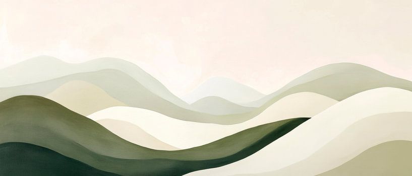 Glooiende heuvels van Poster Art Shop