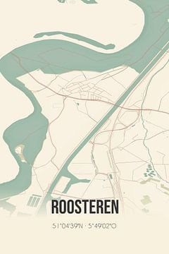 Vintage landkaart van Roosteren (Limburg) van Rezona