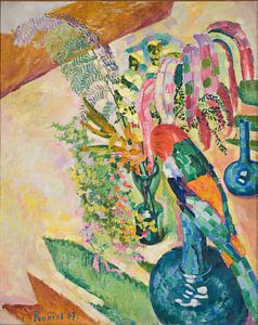 Stlilleben mit Papagei von Robert Delaunay