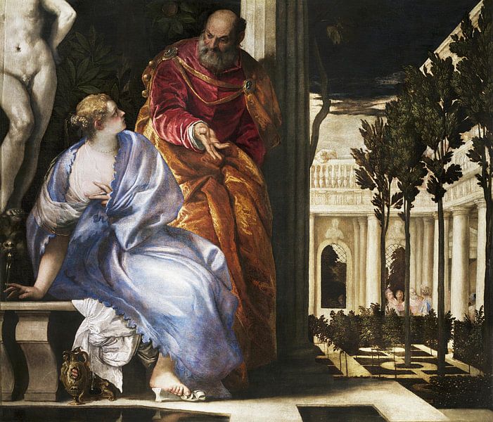 Bathseba in ihrem Bad, Paolo Veronese von Meisterhafte Meister