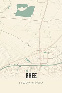 Vintage landkaart van Rhee (Drenthe) van MijnStadsPoster