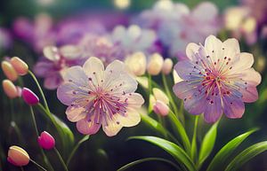 Garten mit Blumen im Frühling  Illustration von Animaflora PicsStock