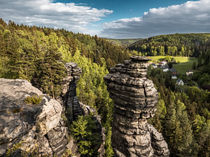 Bielatal in der Sächsischen Schweiz - Aussicht über die Felstürme