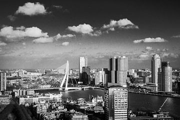 B&W Skyline of Rotterdam von Aiji Kley