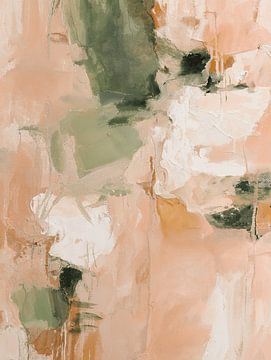 Rosa-grüne abstrakte Pinselstriche