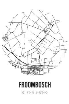 Froombosch (Groningen) | Landkaart | Zwart-wit van Rezona