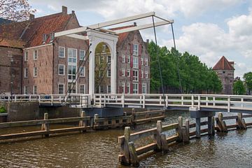 Bridge crossing city canal in Zwolle by Peter Apers