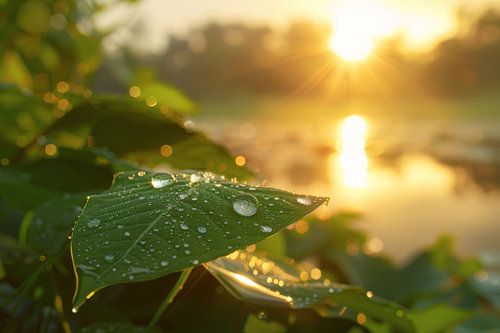 Ochtenddauw bij schemering - natuurfotografie voor thuis