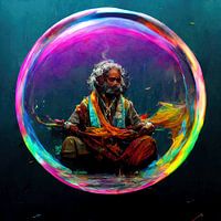 sadu dans une bulle de savon