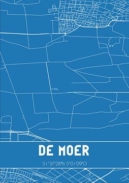 Blauwdruk | Landkaart | De Moer (Noord-Brabant) van Rezona