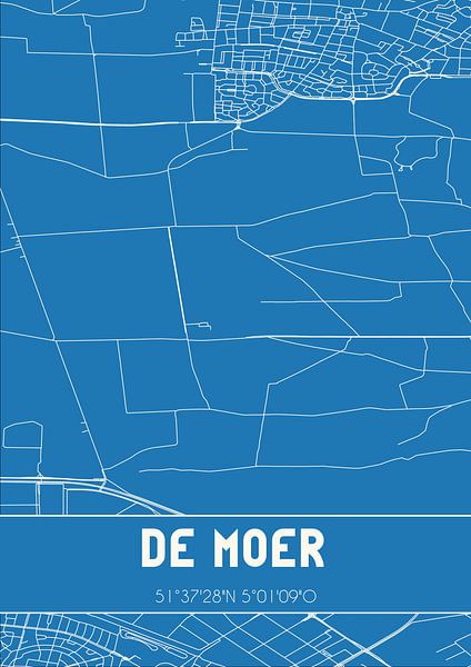 Blueprint | Map | De Moer (North Brabant) by Prints of Place